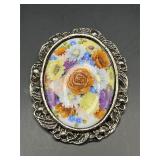 Vintage Floral Brooch Pin ï¿½ Cameo Brooch