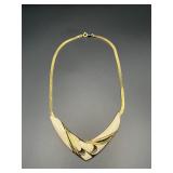 vintage Trifari Off White Enamel  Collar Necklace