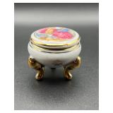 vintage porcelain footed trinket box