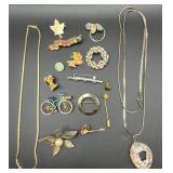Jewelry lot!! Necklaces, pins, brooches, pins.