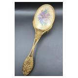 vintage gold-tone ormolu vanity hairbrush