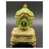 Fabergï¿½-style hinged musical trinket box