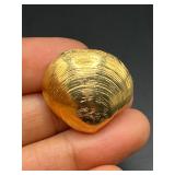 Vintage Monet Gold Tone Clam Seashell Brooch