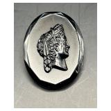 Antique Victorian style Black Cameo Brooch C clasp