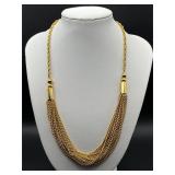 vintage gold-tone multi-strand chain necklac
