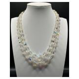 vintage double-strand faceted bead necklace