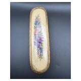 Vintage 1950s floral petit point  brush