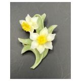 Vintage 1999 Roman Inc. Daffodil Flower Brooch Pin