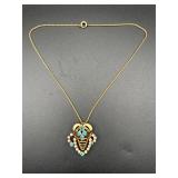 Vintage pendant brooch pin necklace.