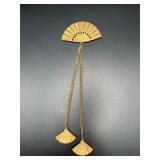 Victorian Style Triple-Fan Chatelaine Brooch