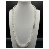 vintage Aurora Borealis faceted bead necklace.