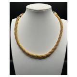 vintage gold-tone twisted mesh choker necklace