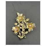 Vintage Coro flower brooch pin