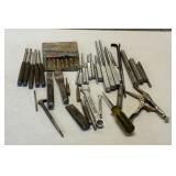 assorted metalworking hand tools, pin punch set