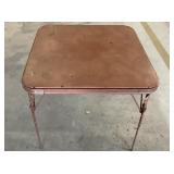 Vintage Metal Folding Table 29.5x29.5x27 in Tall