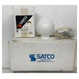 6 Satco ceiling light, 6ï¿½ white ball polished