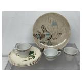 Vintage dishes, Red Wing bird plate, 11 inches