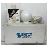 6 Satco ceiling light, 6ï¿½ white ball polished