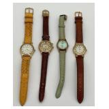 4 vintage watches, Milan Glowatch, Edward Lynn,
