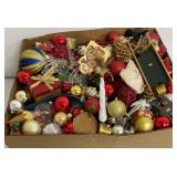 Big box of Christmas ornaments