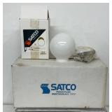 6 Satco ceiling light, 6ï¿½ white ball polished