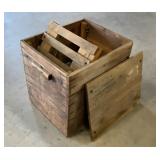Large Antique Wooden Shipping Container 22x27 x27
