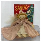 Vintage rag doll with embroidered face, Whitman