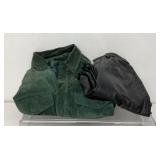 Vintage small green suede bomber jacket and black