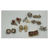 9 pairs of clip on earrings