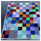 Vintage patchwork tie quiltHas some stains on