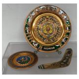 vintage brass Mexican decorative wall hanging