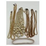 7 vintage pearl necklaces
