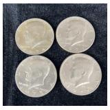 4 Kennedy half dollars 1974, 1971, 1973, 1972