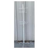 vintage white metal hat and scarf hall tree