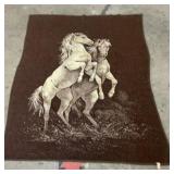 Vintage Western-style horse reversible throw