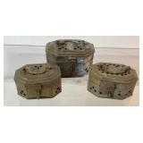 vintage brass cricket boxes, handmade in India