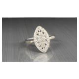 10k white gold ring size 5, 2.23g, bent