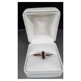 10k gold garnet ring size 7 stamped GRP