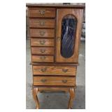 Queen Anne style jewelry chest 19w 15.25d 46t