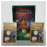 Vintage Joe Camel ashtray and Winston Holiday
