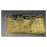 Donald Trump 24k gold plated $100 Bar