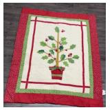 Christmas Cracker Barrel 3D holly quilt throw