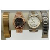 2 vintage watches and 2 bands, Geneva,Folio, both