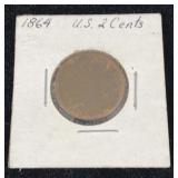 1864 U. S. 2 Cents coin
