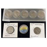 Bicentennial quarters, colored 1999 Connecticut