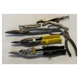 Assorted hand tools, vise grips, Craftsman