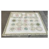 Quilt and pillow shams, 85 x 84 inches, JC