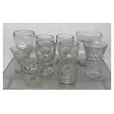 Vintage clear glass goblets, drinking glasses