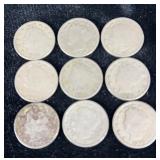 9 V nickels, 1890-1912 Silver