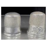 2 Sterling Silver antique thimbles 6.54g